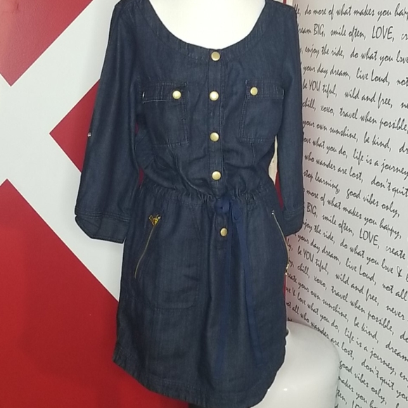 DKNY Denim dress size Large with Gold hardware